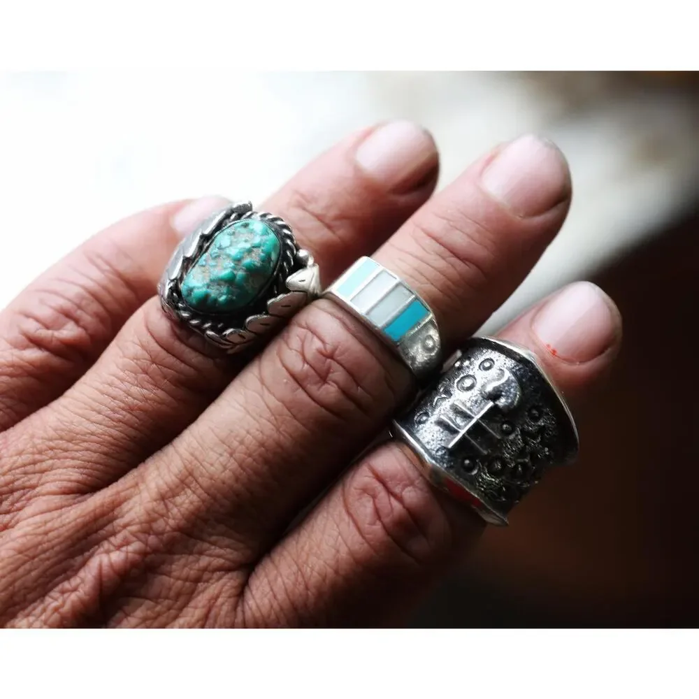 Kevin Yazzie Navajo | Tufa Cast Pueblo Cross Ring Size 8 | Native American